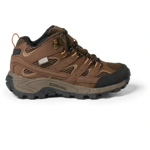 Merrell Kids Size 5.5 W Wide Moab 2 Mid Waterproof Hiking Boots Brown NWT Earth - Picture 7 of 11